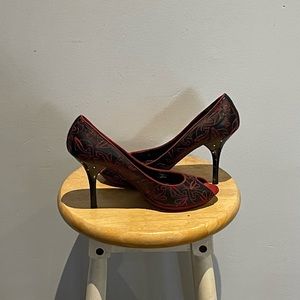 Red and black baby phat heels
